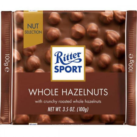 Ritter Ciocolata cu Lapte cu Alune Intregi 100g