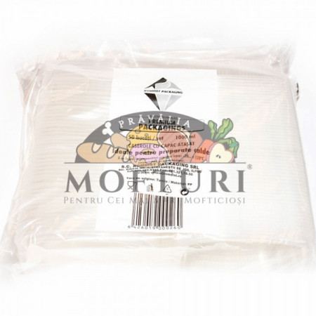 Romdist Caserole Transparente Cu Capac Pp 1000ml 50Buc