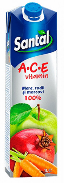 Santal Ace Vitamin 100% de Mere Rodii si Morcovi 1L
