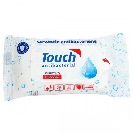 Touch Servetele Umede Antibacteriene Classic 15bucati