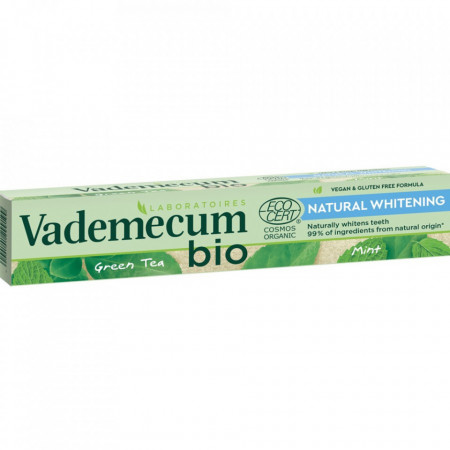 Vademecum Natural Whitening Pasta de Dinti Bio cu Ceai Verde Organic si Menta 75ml