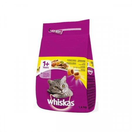 Whiskas Hrana Uscata pentru Pisici Adulte 1+ cu Carne de Pui 1.4kg