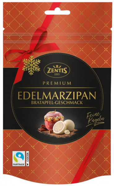 Zentis Premium Edelmarzipan Bilute din Martipan Premium acoperite cu Ciocolata Alba cu Gust de Mere Coapte 90g