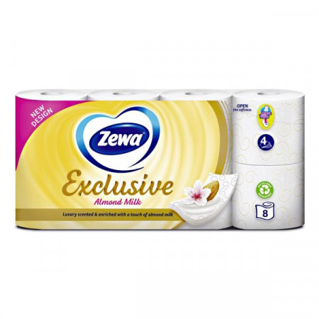 Zewa Exclusive Almond Milk Hartie Igienica 4 Straturi 8 Role