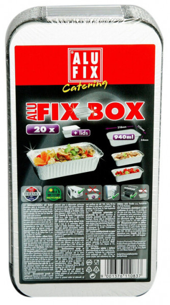 Alufix Professional Caserola din Aluminiu pentru Folosinta Multipla cu Capac 940ml 20bucati