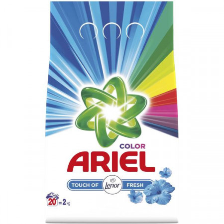 Ariel Color Detergent de Rufe Pudra Touch of Lenor Fresh pentru 20 Spalari 2kg
