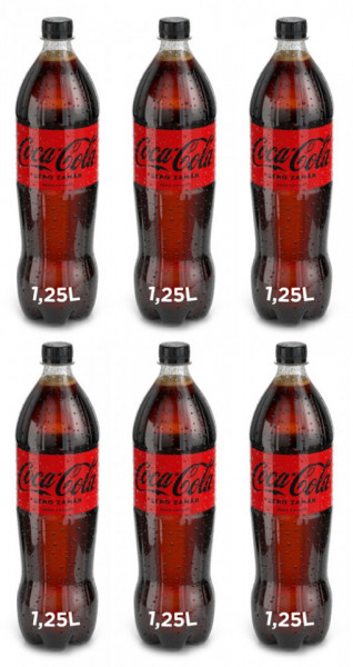 Coca Cola Bautura Racoritoare Carbogazoasa cu Indulcitori Zero Zahar 6 buc x 1.25L