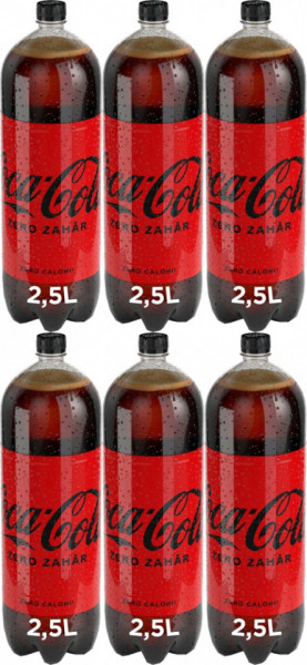 Coca Cola Bautura Racoritoare Carbogazoasa cu Indulcitori Zero Zahar 6 buc x 2.5L