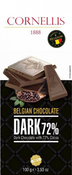 Cornelis Ciocolata Neagra cu 72% Cacao 100g