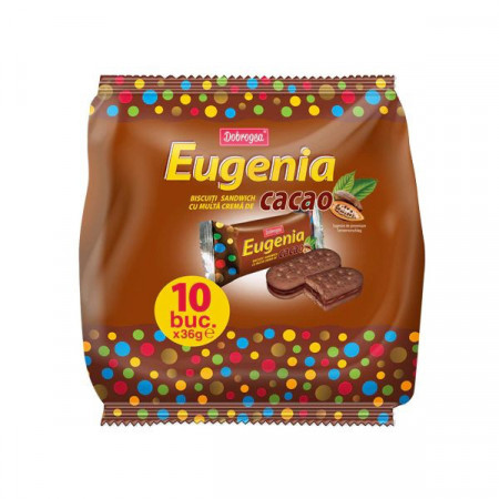 Dobrogea Eugenia Biscuiti Sandwich cu Multa Crema de Cacao 10bucati x 36g