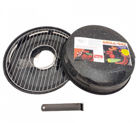 Emailul Grill Gaz cu Capac si Maner 30cm