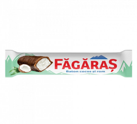 Fagaras Baton cu Interior de Cocos si Rom cu Glazura de Cacao 40g
