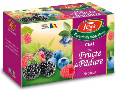 Fares Aromfruct Ceai Aromat din Fructe si Plante cu Fructe de Padure 20plicuri x 2g