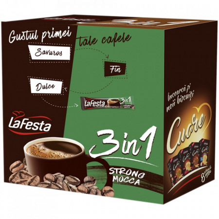 La Festa 3in1 Strong Bautura Instant cu Cafea Zahar si Lapte 24 buc x 15.6g