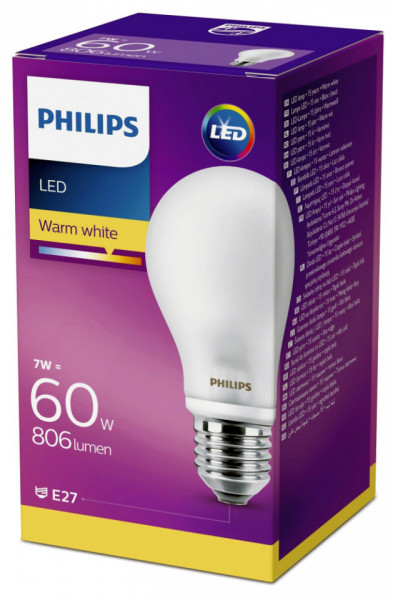 Philips Bec cu Led Alb Cald E27 60 7w