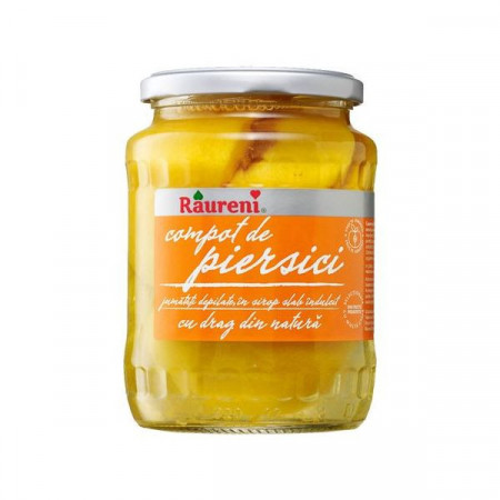 Raureni Compot de Piersici Jumatati Nedecojite 700g