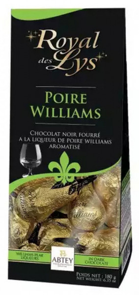 Royal des Lys Ciocolata Neagra Extra Fina cu Lichior pere Williams fara Crusta de Zahar 180g
