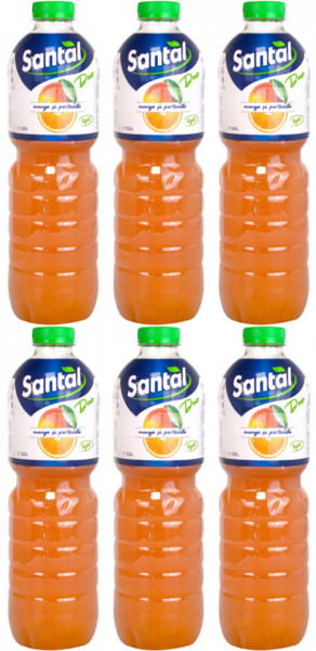 Santal Duo Bautura Racoritoare Necarbogazoasa cu Mango si Portocala 6 buc x 1.5L