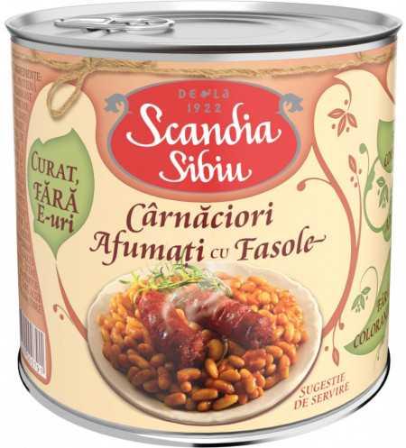 Scandia Sibiu Carnaciori Afumati cu Fasole 400g