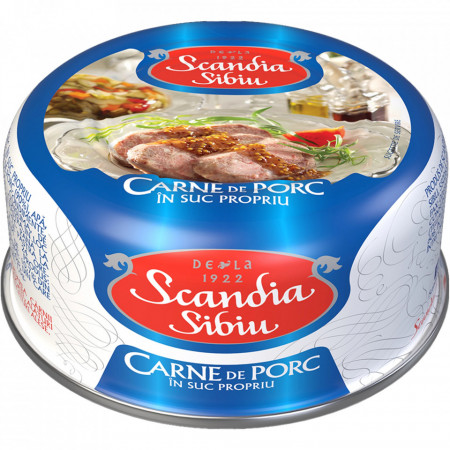 Scandia Sibiu Carne de Porc in Suc Propriu 300g