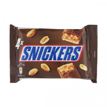 Snickers Baton de Ciocolata cu Nuga Caramel si Arahide 4bucati x 50g