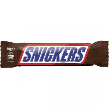 Snickers Baton de Ciocolata cu Nuga Caramel si Arahide 50g