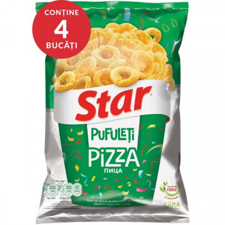 Star Snack din Faina de Porumb cu Aroma de Pizza 4bucati x 90g