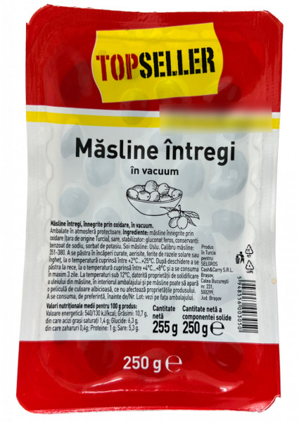 TopSeller Masline Intregi in Vacuum 250g