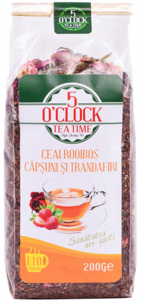 5 O'Clock Ceai Rooibos cu Capsuni si Trandafiri 200g