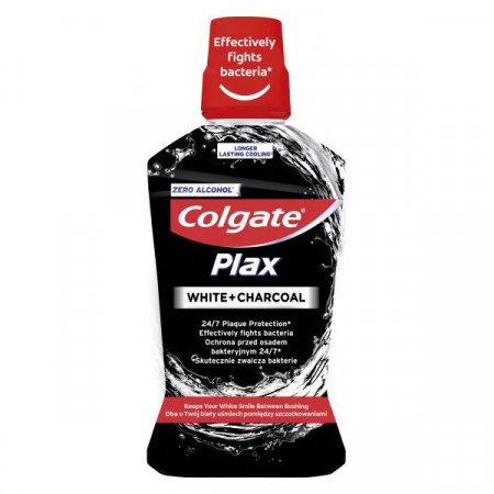 Colgate Plax White + Charcoal Apa de Gura impotriva Placii Dentare si a Gingivitei 500ml