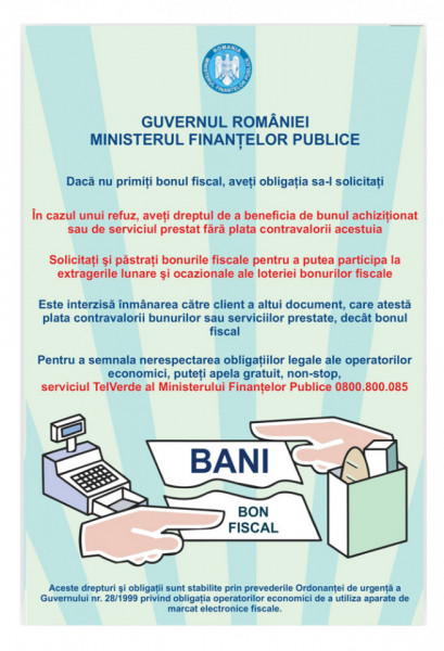Creative Sign Indicator Informare Solicitati Bon Fiscal