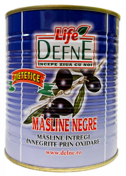 Defne Masline Negre Dietetice Intregi Innegrite prin Oxidare 900g