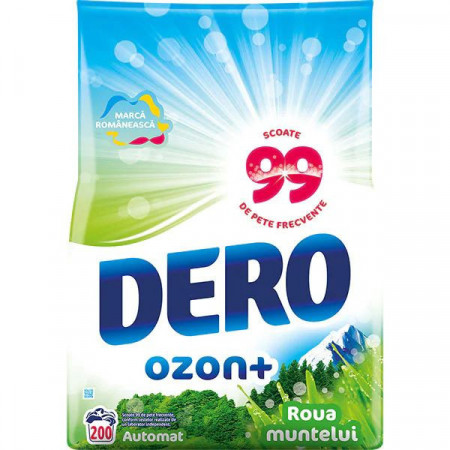 Dero Detergent de Rufe Pudra Automat Ozon+ Roua Muntelui pentru 200 Spalari 20kg