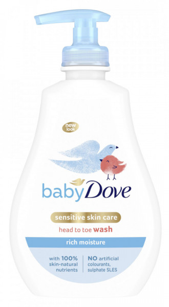 Dove Baby Rich Moisture Lotiune de Spalare pentru Par si Corp 400ml