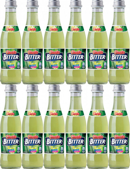Giusto Bitter Lemon Green Bautura Racoritoare Carbogazoasa cu Suc de Lamaie 12 buc x 250ML