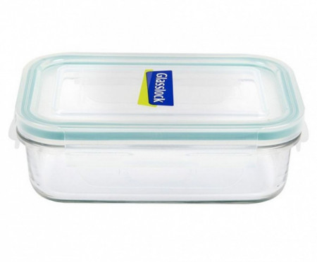 Glasslock Cutie Dreptunghiulara din Sticla cu Capac de Plastic 400ML