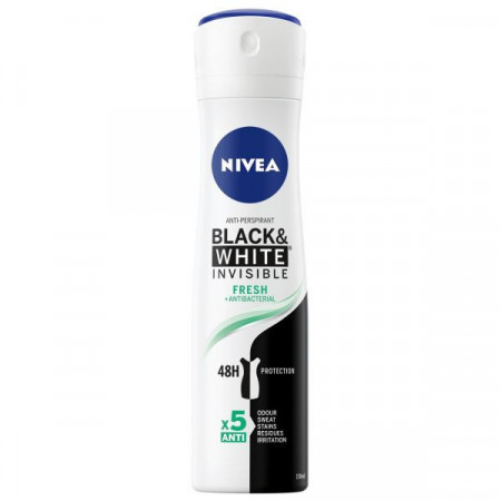 Nivea Black&White Invisible Fresh Antibacterial Anti-Perspirant 150ml