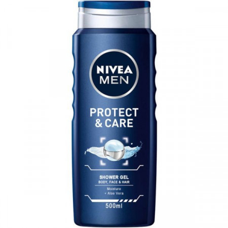 Nivea Men Protect & Care Gel de Dus pentru Corp Fata si Par 500ml