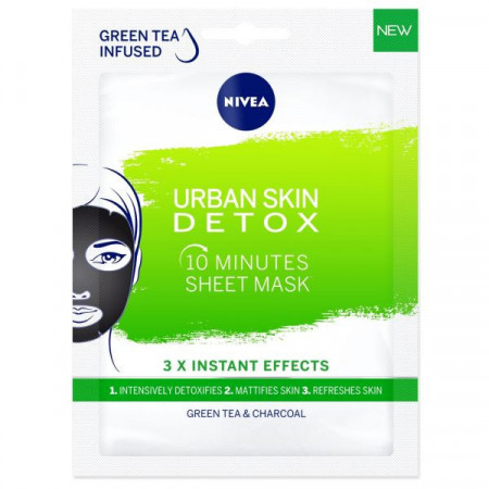 Nivea Urban Skin Detox Masca tip Servetel in 10 Minute