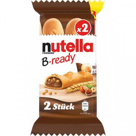 Nutella B-Ready Napolitane umplute cu Crema de Alune de Padure cu Cacao 44g