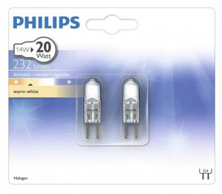 Philips Bec cu Halogen Alb Cald G4 20 14w
