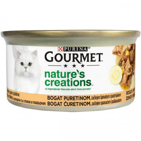 Purina Gourmet Hrana Umeda pentru Pisici Nature’S Creations Bogat in Curcan 85g