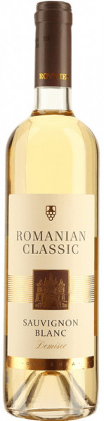 Romanian Classic Sauvignon Blanc Vin Alb Demisec 12% Alcool 750ml