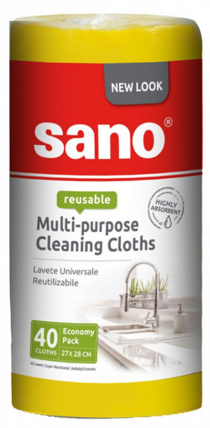Sano Reusable Multi Purpose Rola Lavete Universale 40bucati
