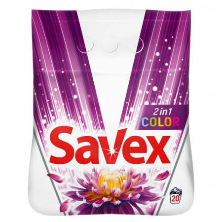 Savex Detergent de Rufe Pudra Automat 2in1 Color pentru 20 Spalari 2kg