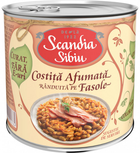 Scandia Sibiu Costita Afumata Randuita pe Fasole 400g