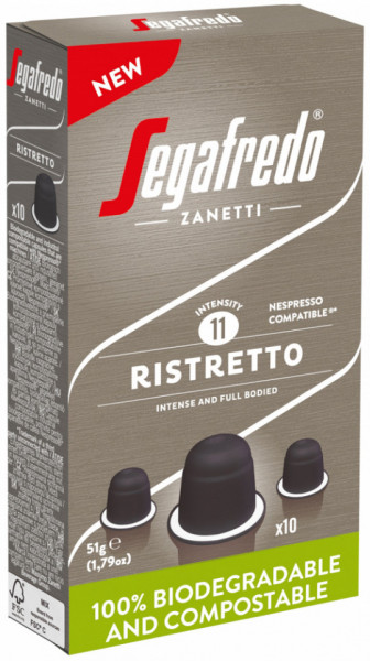 Segafredo Ristretto Capsule Compostabile Industrial Biodegradabile pentru Aparate de Cafea 10 capsule 51g