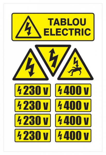 Set Indicator Avertizare Tablou Electric 20x30cm