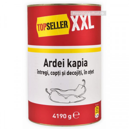 TopSeller Ardei Kapia Intregi Copti si Decojiti in Otet 4190g
