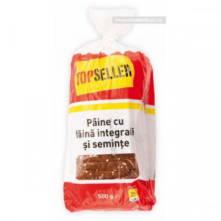 TopSeller Paine cu Faina Inegrala cu Seminte Feliata 500g